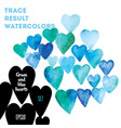 watercolor hearts vector image vector image