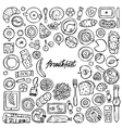 hand drawn breakfast pattern vector image