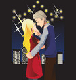 kissing young couple vector image vector image