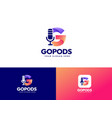 letter g logo and microphone icon element design vector image