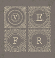 set of vintage frames for luxury logos cafe sh vector image