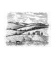 farmer and his cow vector image vector image