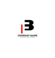 initial letter fb logo template design vector image