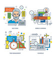 help desk mobile learning time management vector image
