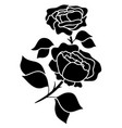 silhouette black motif rose flower blooming vector image vector image