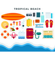 tropical beach rest set summer beach vector image