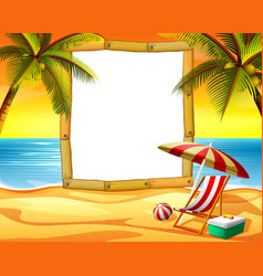 Ocean view with the cloud board blank space Vector Image