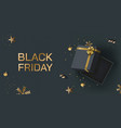 black friday sale gift box gold christmas vector image vector image