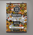 cartoon colorful doodles happy thanksgiving poster vector image vector image