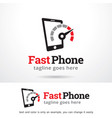 phone logo template vector image
