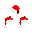 three red santa claus hat vector image vector image