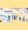 business conference flat collage vector image