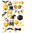 carnival seamless pattern with gold icons vector image