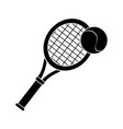 contour racket and tennis ball icon vector image