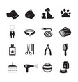 pets grooming shop icons vector image