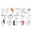 abstract elements human faces vector image