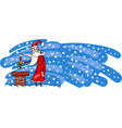 bad santa claus cartoon card vector image