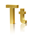 golden letter t vector image