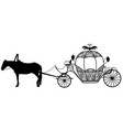 silhouette image a horse harnessed vector image