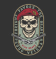 veteran skull vintage flyer colorful vector image