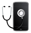mobile phone with stethoscope vector image vector image