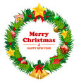 set of realistic christmas wreath garland ornament vector image vector image