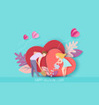 valentines day card with couple in love vector image