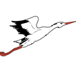 white stork in flight vector image