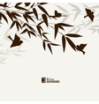 bamboo bush with birds vector image