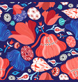 bright windy beautiful pattern of red flowers vector image
