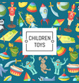 cartoon children toys background with place vector image vector image