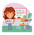 cartoon kids english teacher vector image vector image
