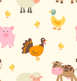 cute farm animals pattern vector image