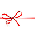 isolated on white red ribbon curl bow gift present vector image