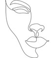 line art woman face drawing black afro vector image vector image