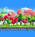 cartoon fantasy game forest landscape scene vector image vector image