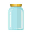 empty glass transparent jar with gold lid vector image vector image