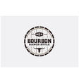 bourbon wooden barrel keg bull longhorn logo vector image vector image