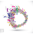 colorful music background with clef and notes vector image