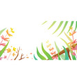 paradise nature frame branches and leaves template vector image vector image