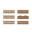 set of different shapes rural wooden fences vector image