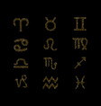 shiny luxury zodiac signs set glitter zodiac vector image