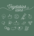 vegetables icons set design on green background vector image vector image