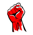 red hand clenched fist vector image