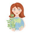 save planet earth holiday party girl illust vector image