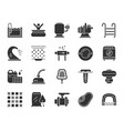 pool equipment black silhouette icons set vector image