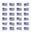 usa flag set on a transparent background vector image