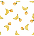 watercolor pattern of fruit banana and orange vector image vector image