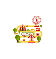 amusement park attractions circus tent ferris vector image