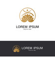 round flower lotus gold logo vector image